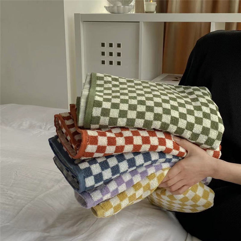 Cloth Face Mask Washable - Ретро Шахматное клетчатое длинное штапельное Хлопковое