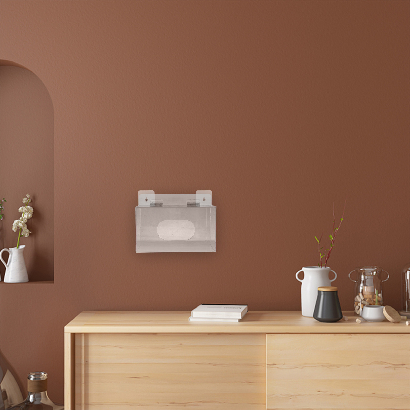 Face Mask Storage Box - Настенный органайзер для акриловых масок, прозрачный