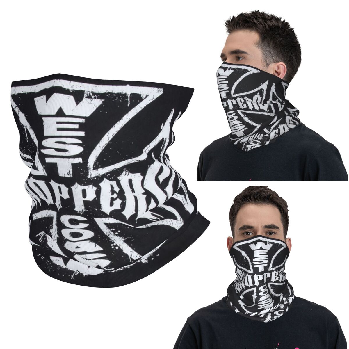 Neck Gaiter Face Cover - Западное побережье, железный крест, чопперы, бандана,